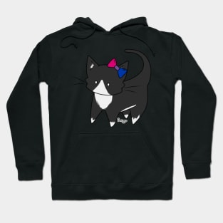 Bisexual Pride Tuxedo Kitty Ear Bow Hoodie